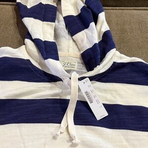 J. Crew Striped Blue and White Hoodie